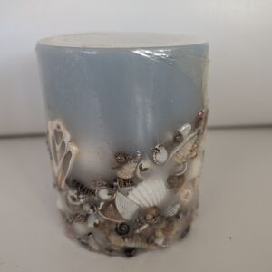Coastal Seashell Blue Candle
